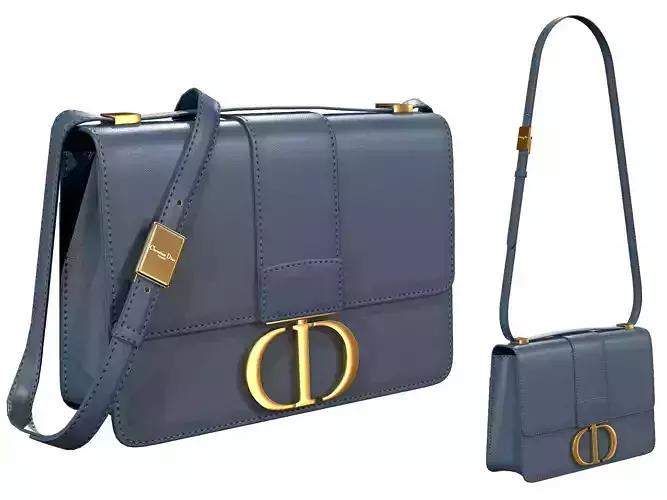 Dior 30 Montaigne Bag Blue Leather