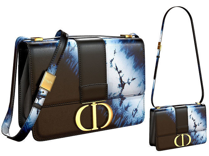 Dior 30 Montaigne Bag Blue Multicolor Tie 3D model