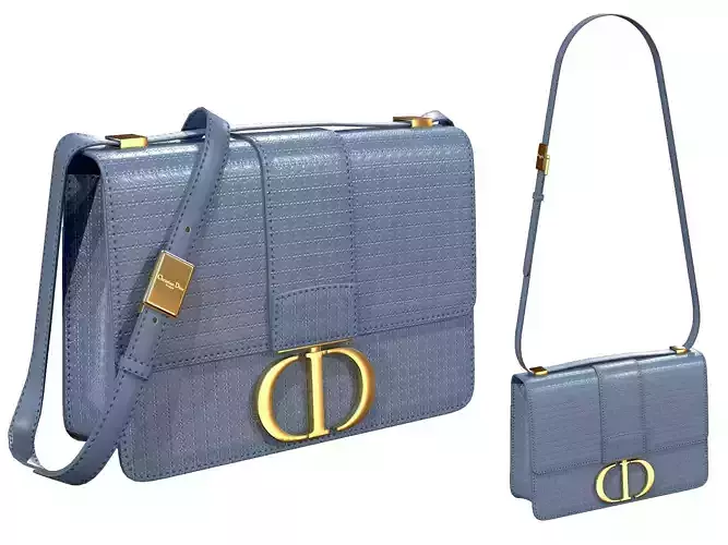 Dior 30 Montaigne Bag Denim Blue Microcannage