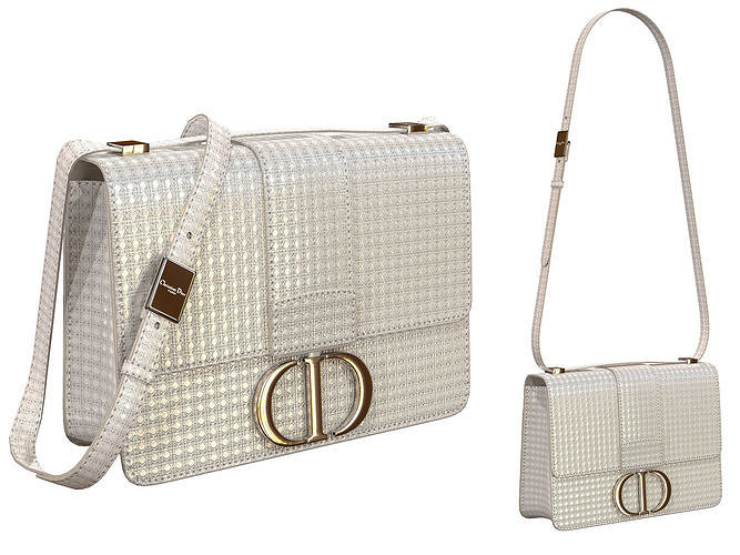 Dior 30 Montaigne Bag Metallic Steel Gray 3D model