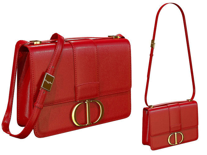 Dior 30 Montaigne Bag Red Leather 3D model