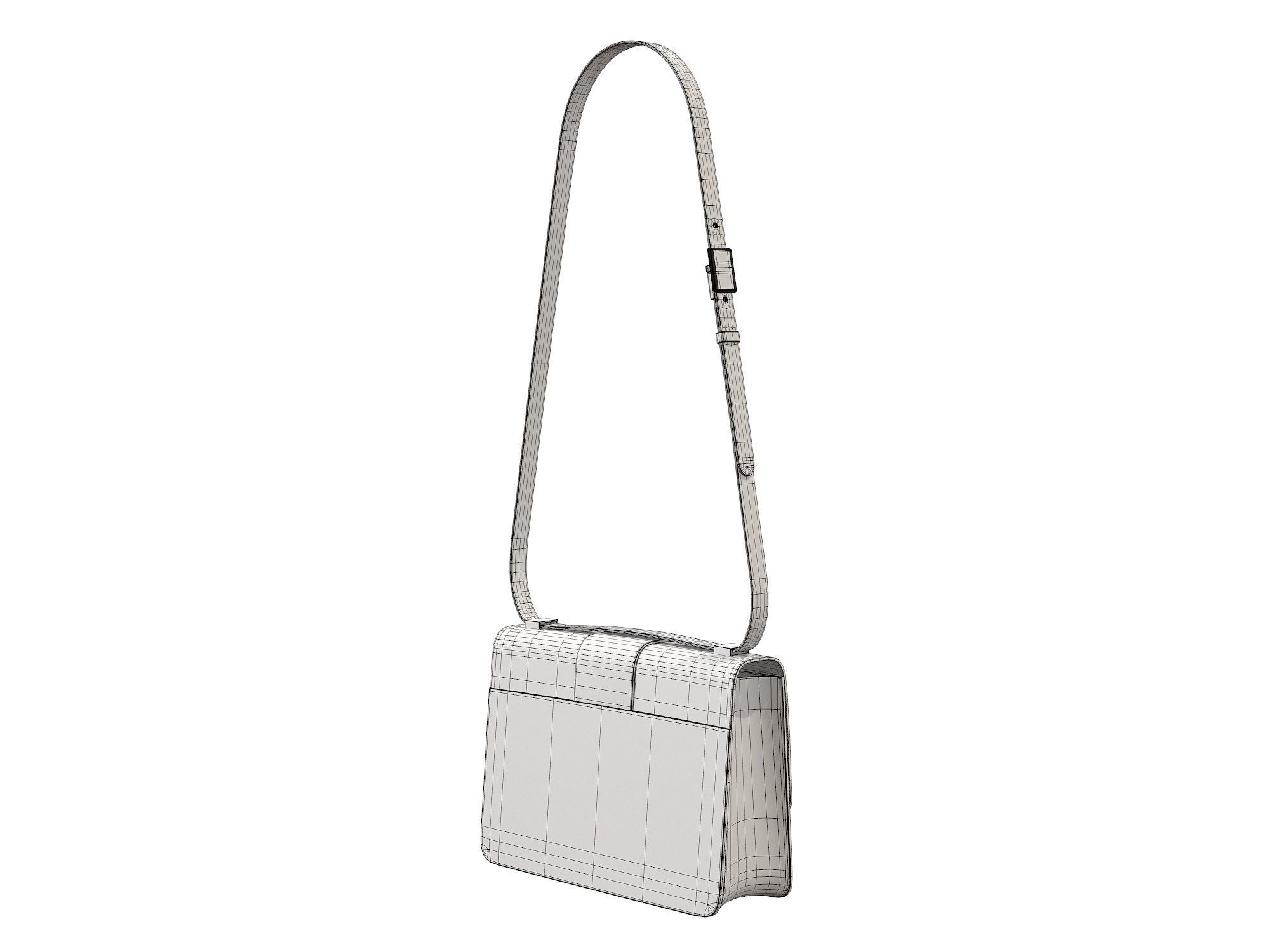 Dior 30 Montaigne Bag White Leather 3D model_13