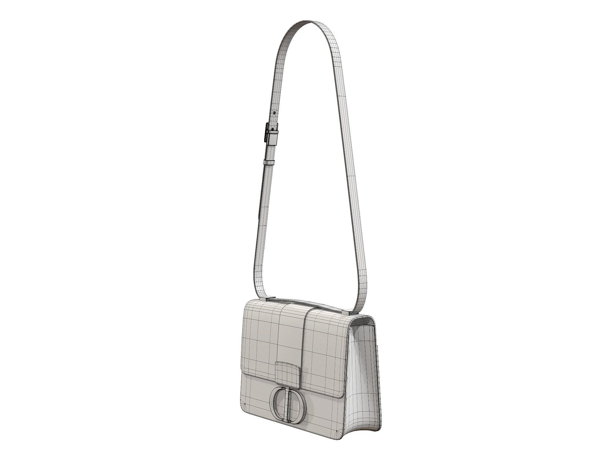 Dior 30 Montaigne Bag White Leather 3D model_15