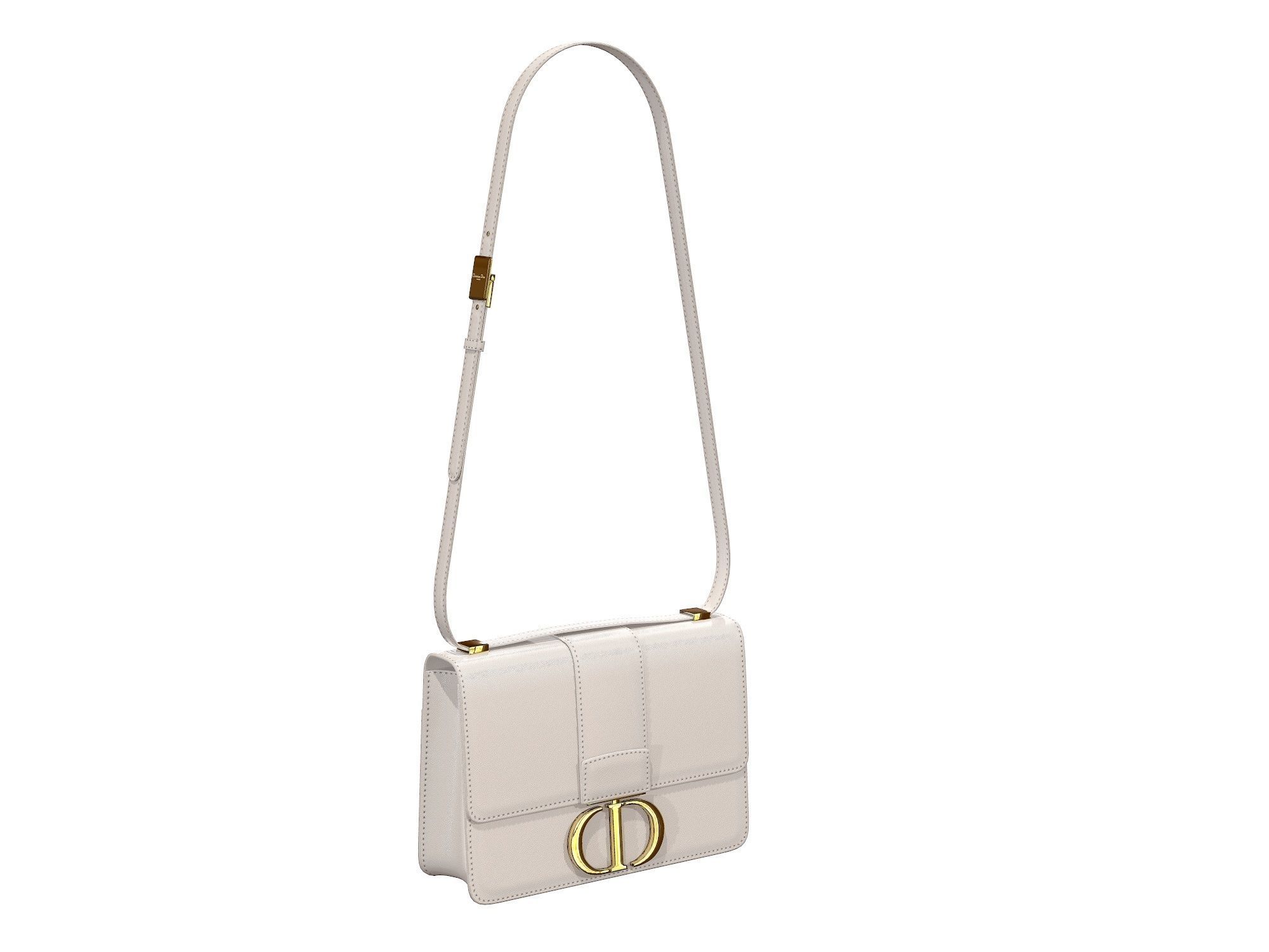 Dior 30 Montaigne Bag White Leather 3D model_1