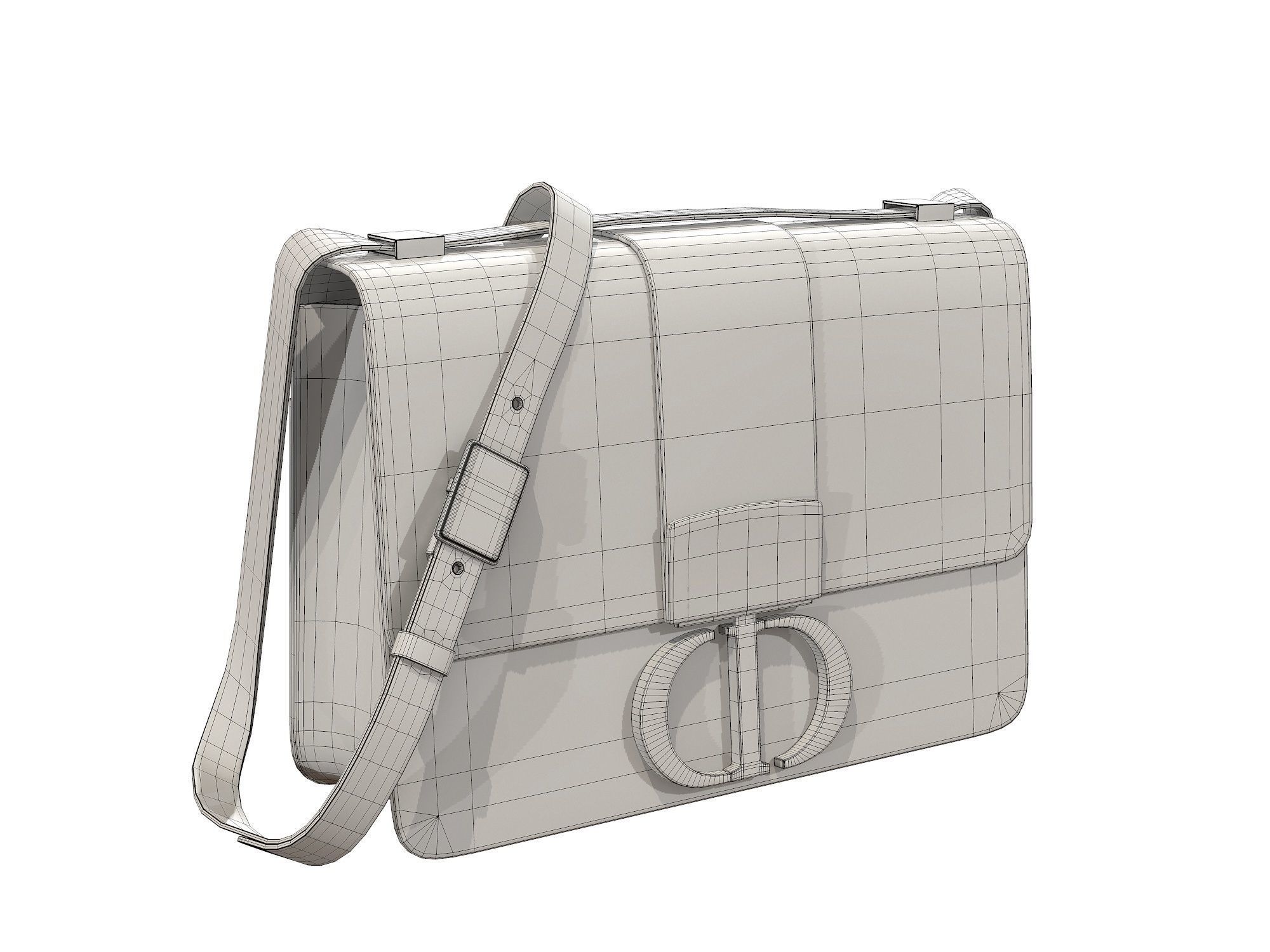 Dior 30 Montaigne Bag White Leather 3D model_16