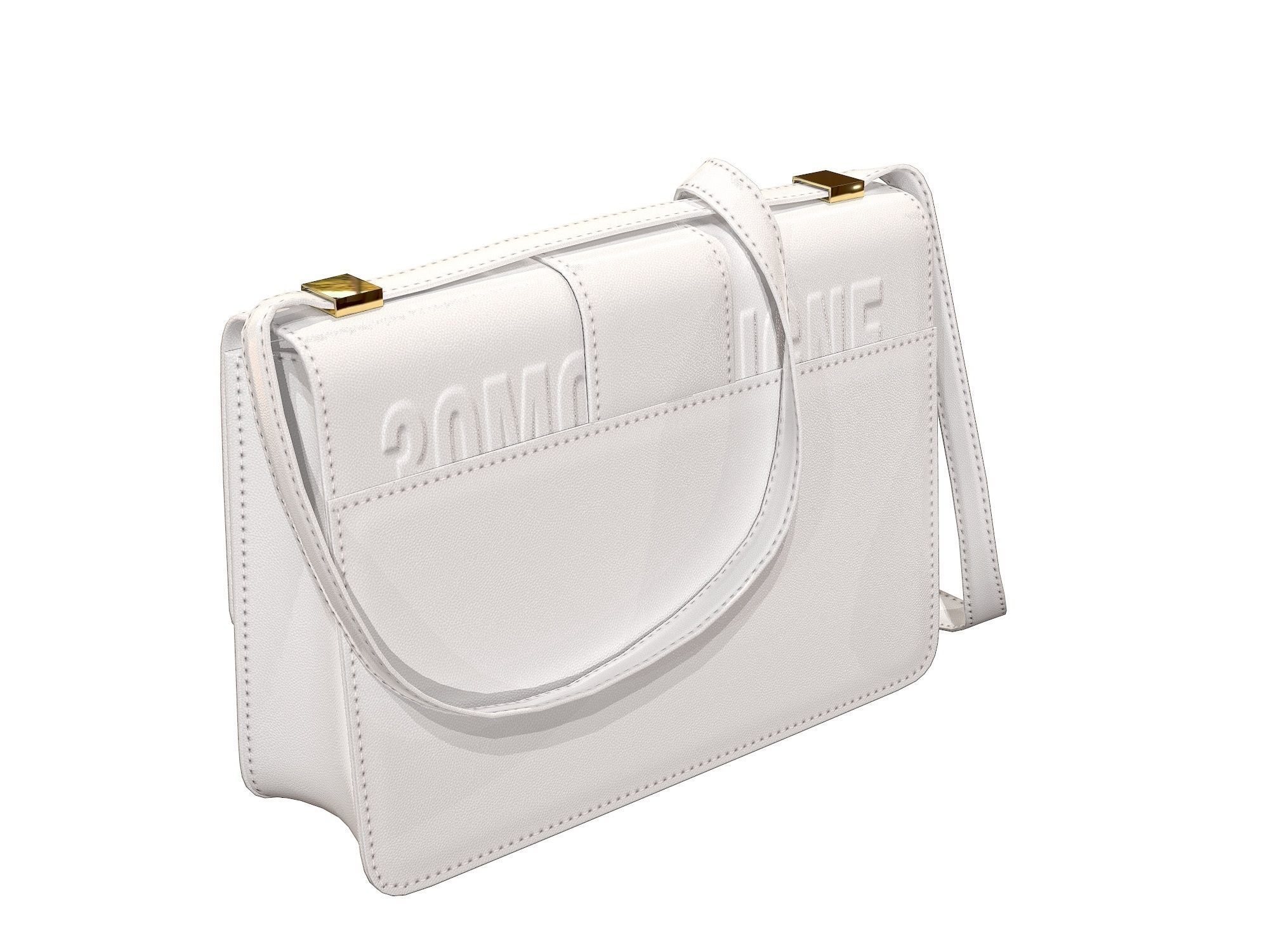 Dior 30 Montaigne Bag White Leather 3D model_4