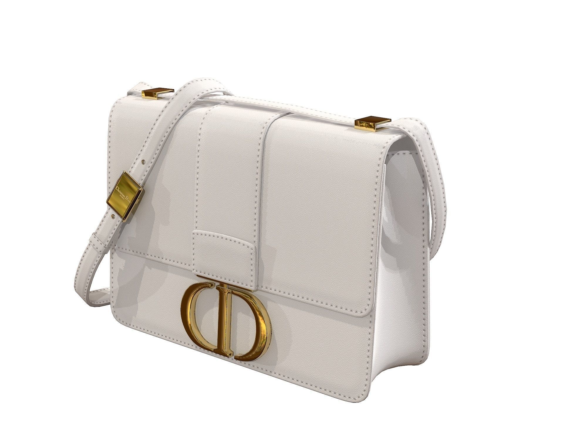 Dior 30 Montaigne Bag White Leather 3D model_6