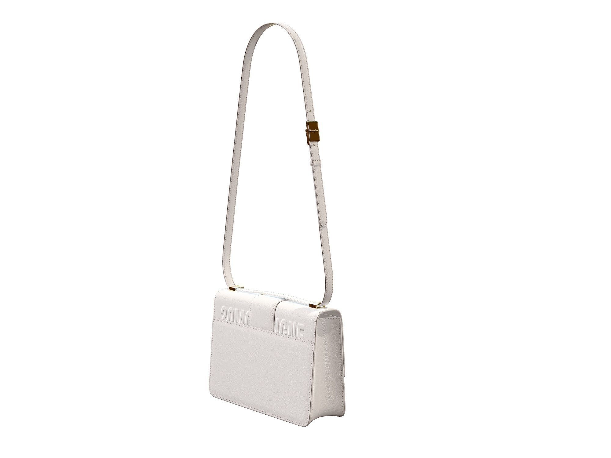 Dior 30 Montaigne Bag White Leather 3D model_7