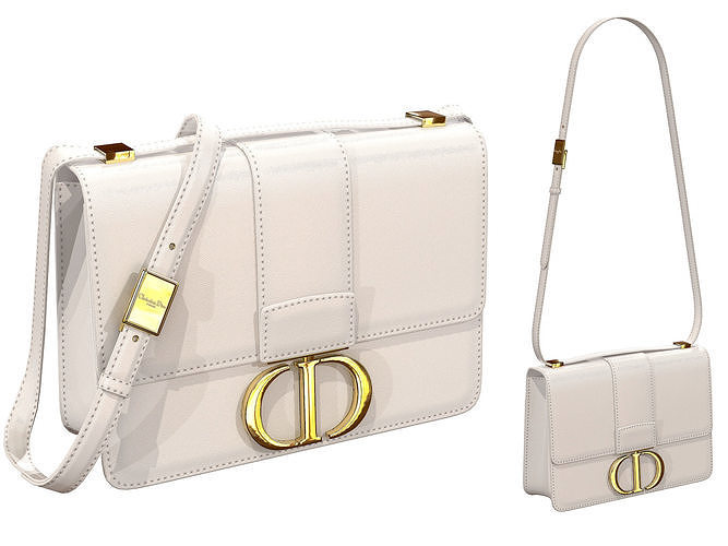 Dior 30 Montaigne Bag White Leather 3D model