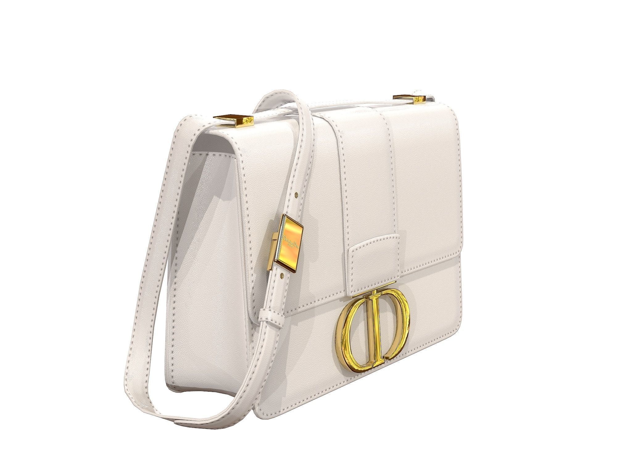 Dior 30 Montaigne Bag White Leather 3D model_3