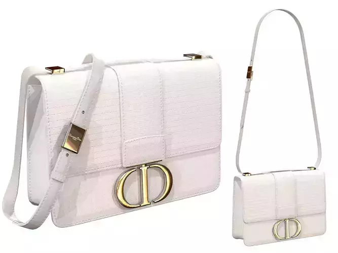 Dior 30 Montaigne Bag White Microcannage