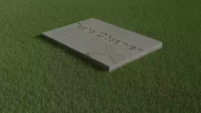 Realistic Grass gravestone in