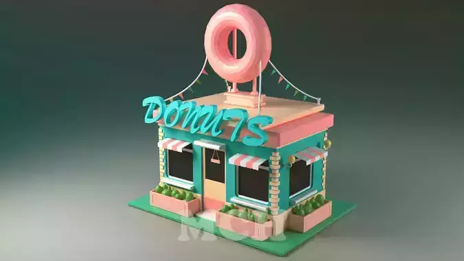 Donut Shop  Low-poly 3D model