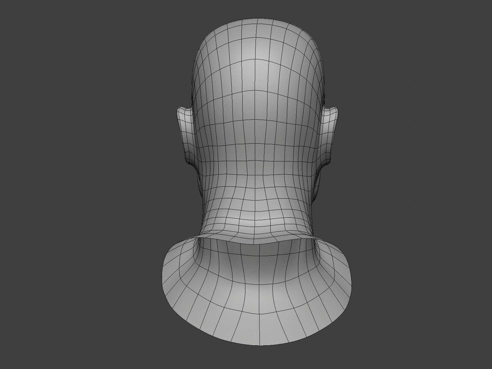 Human Male Head Base Mesh Low-poly 3D model_8