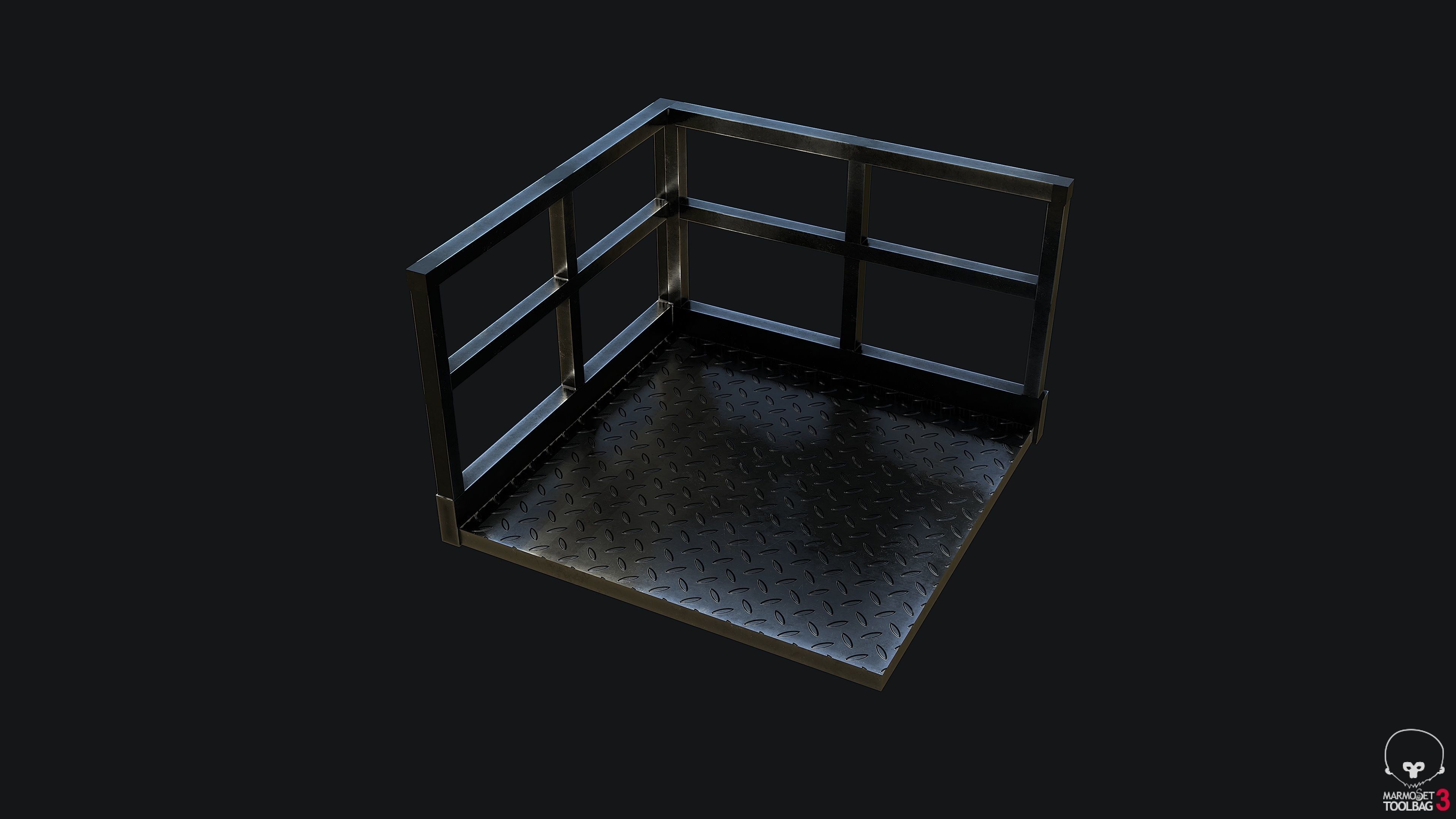 Stairs Modular PBR Low-poly 3D model_4