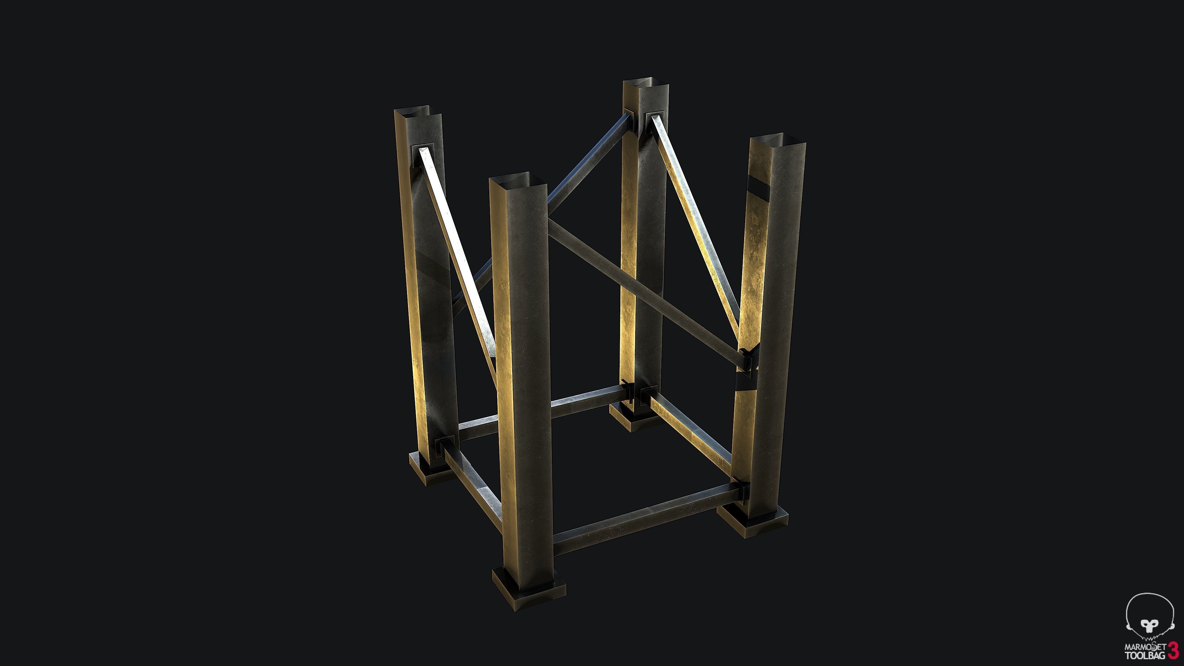 Stairs Modular PBR Low-poly 3D model_6