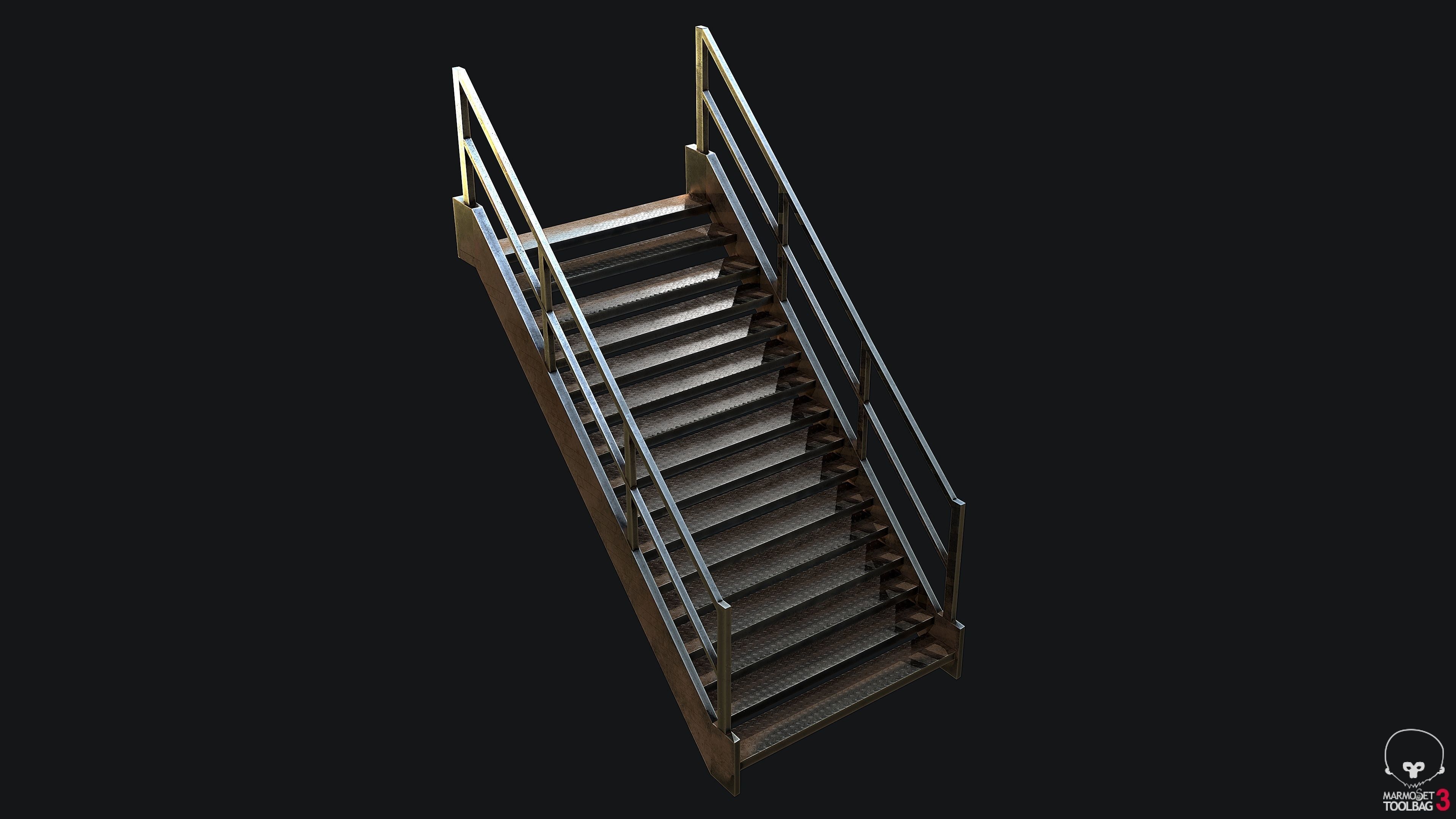 Stairs Modular PBR Low-poly 3D model_5