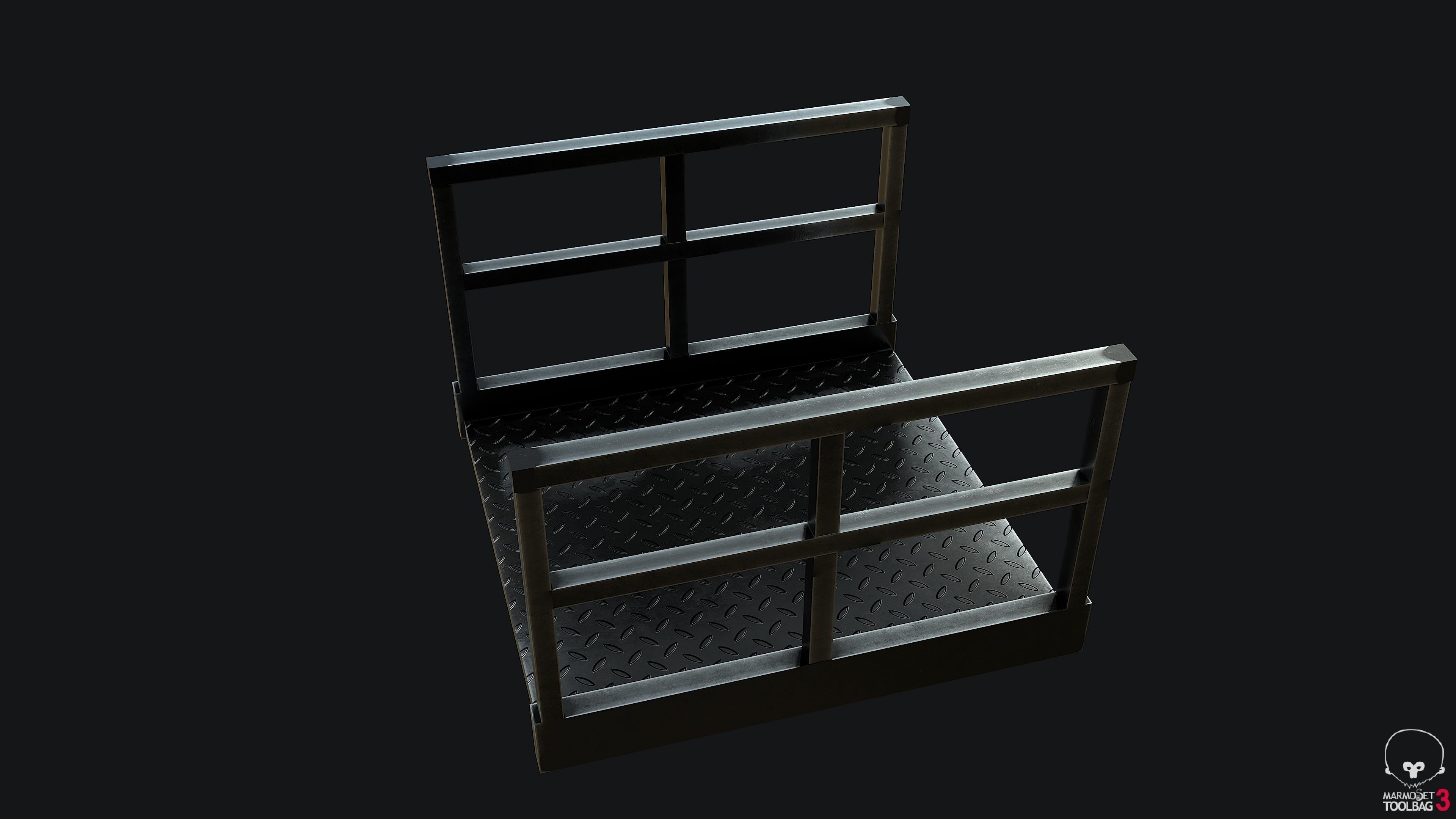Stairs Modular PBR Low-poly 3D model_11