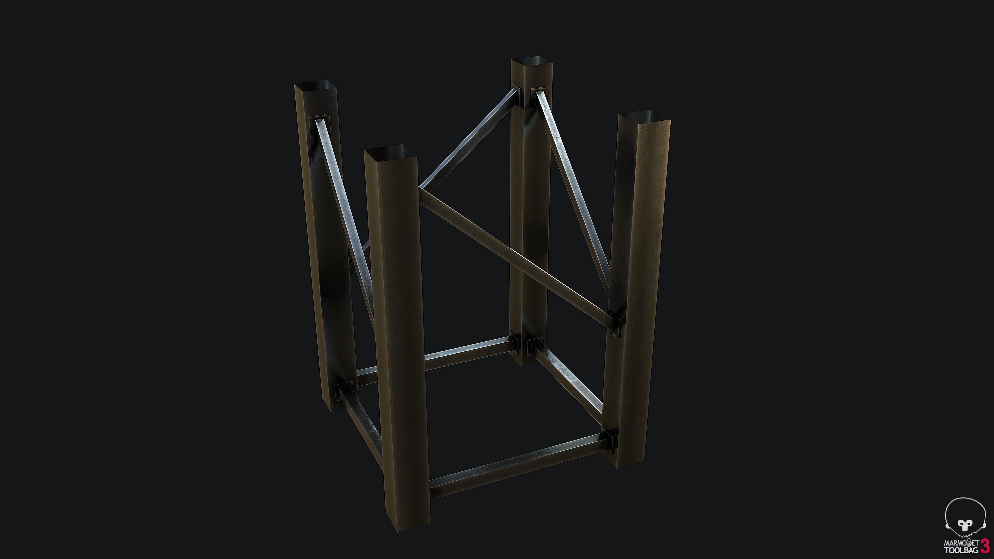 Stairs Modular PBR Low-poly 3D model_8