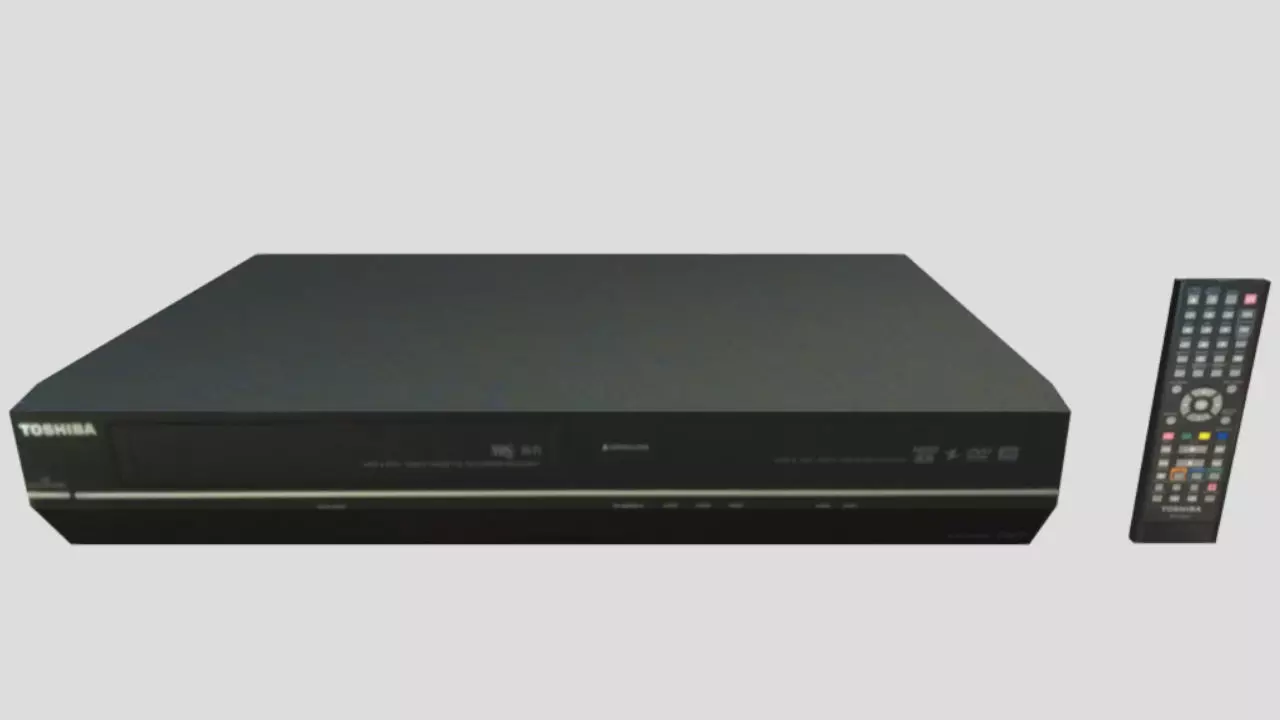 DVD VHS Player And Remote 3D Low Poly Free 3D model