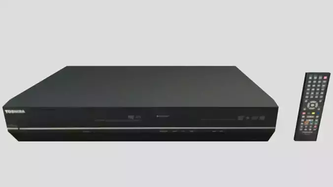 DVD VHS Player And Remote 3D Low Poly