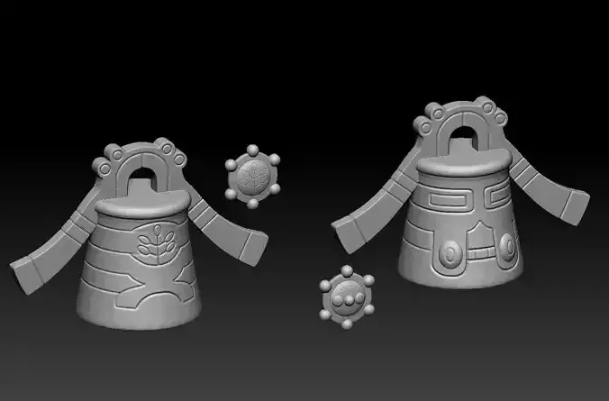 Pokemon Bronzor and Bronzong