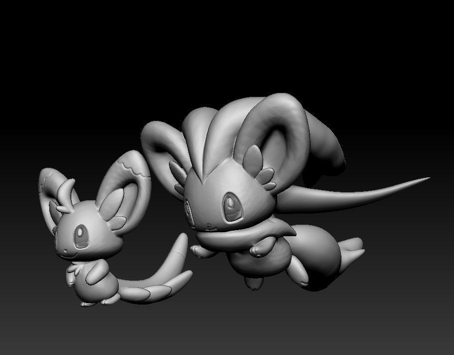 Pokemon Minccino and Cinccino 3D print model_2