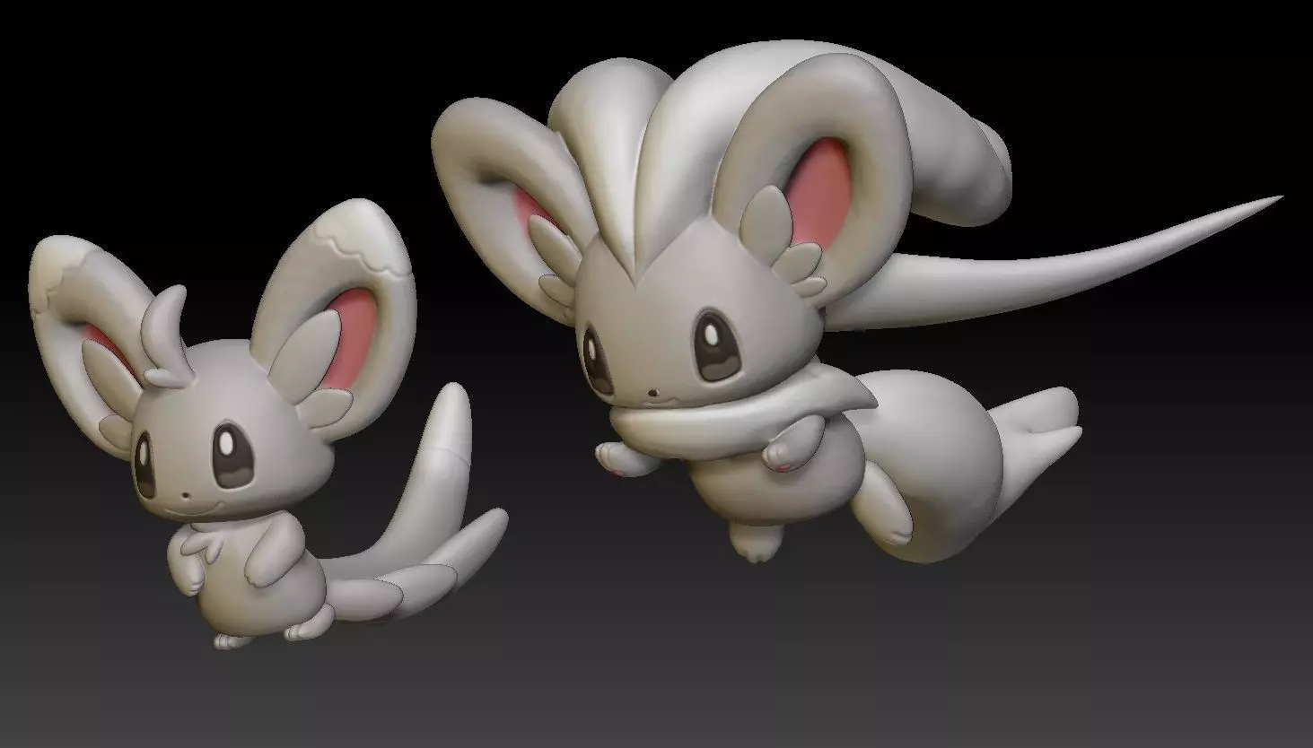 Pokemon Minccino and Cinccino 3D print model_0