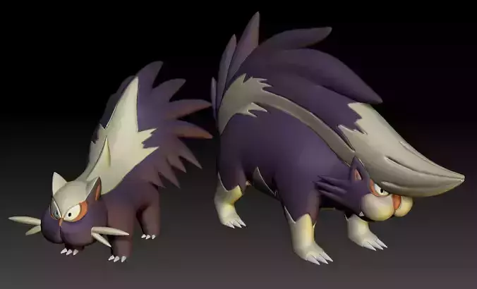 Pokemon Stunky and Skuntank