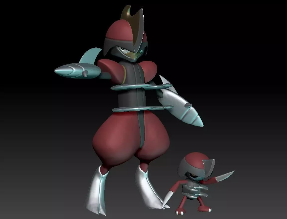 Pokemon Pawniard and Bisharp 3D print model_0