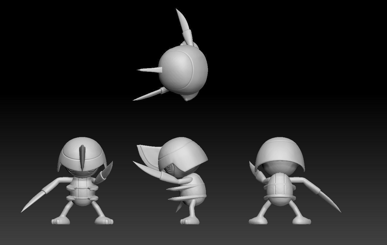 Pokemon Pawniard and Bisharp 3D print model_1