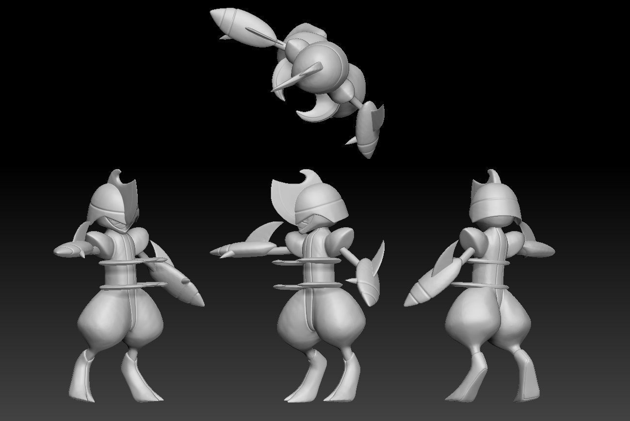 Pokemon Pawniard and Bisharp 3D print model_2