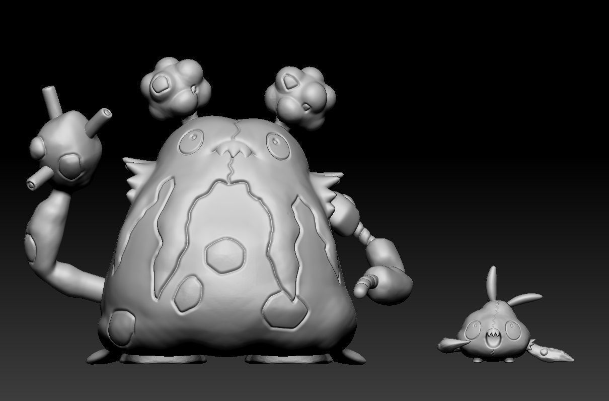 Pokemon Trubbish and Garbodor 3D print model_1
