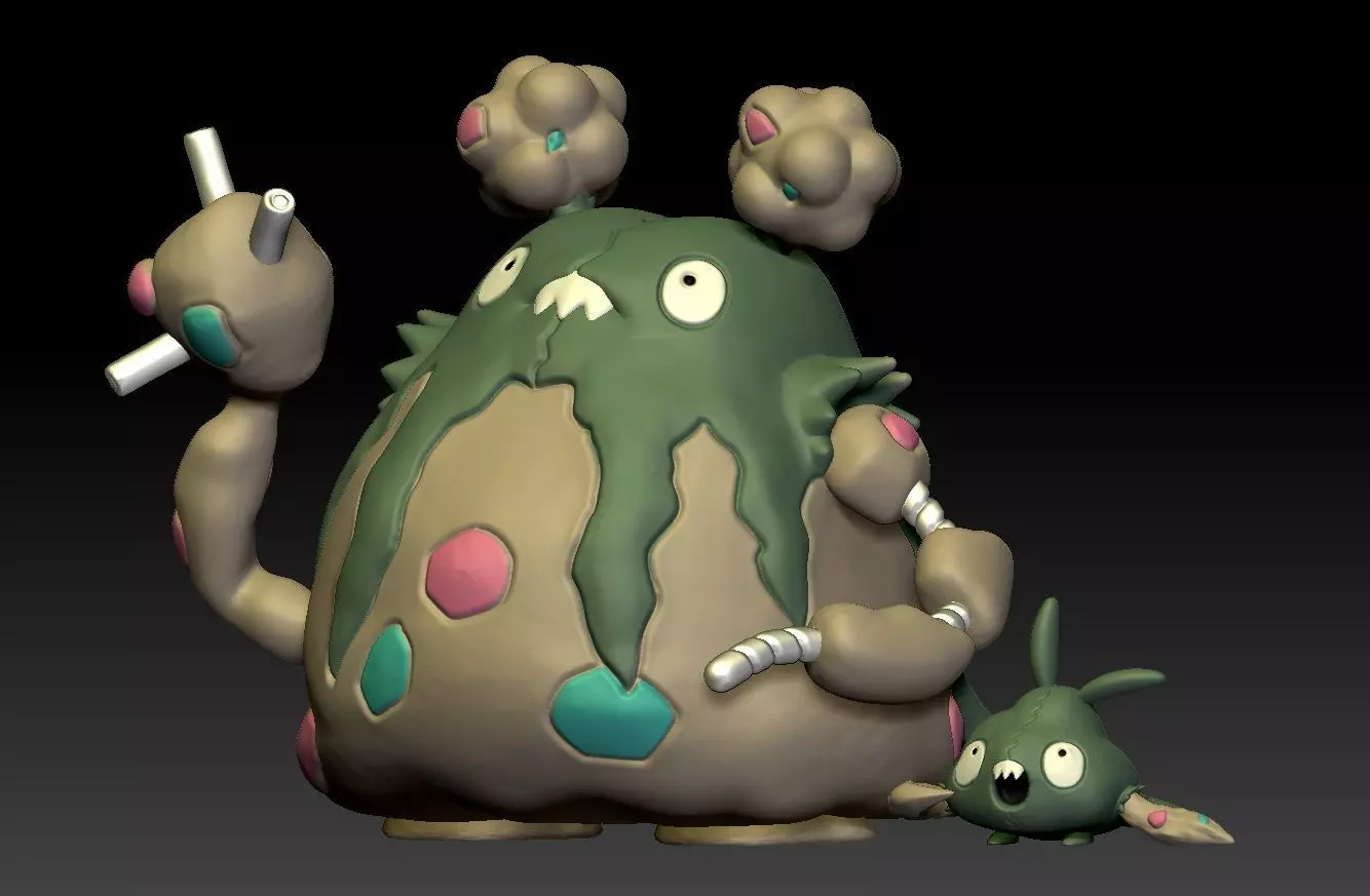 Pokemon Trubbish and Garbodor 3D print model_0