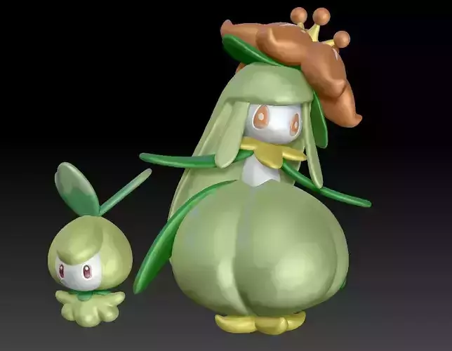 Pokemon Petilil and Lilligant