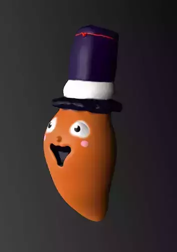 Ghostimillio orange fruit with top hat