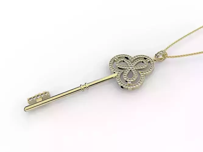 Key Pendant Jewelry with Diamonds