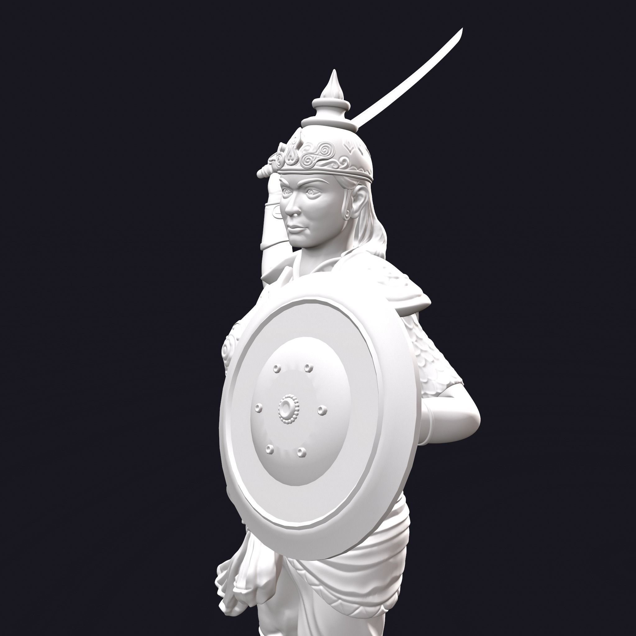 Rani Durgavati Statue 3D Print Sculpture 3D print model_7