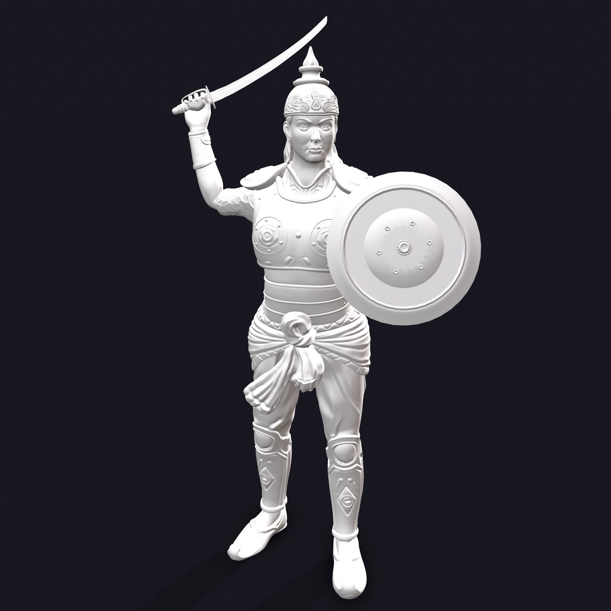Rani Durgavati Statue 3D Print Sculpture 3D print model_3