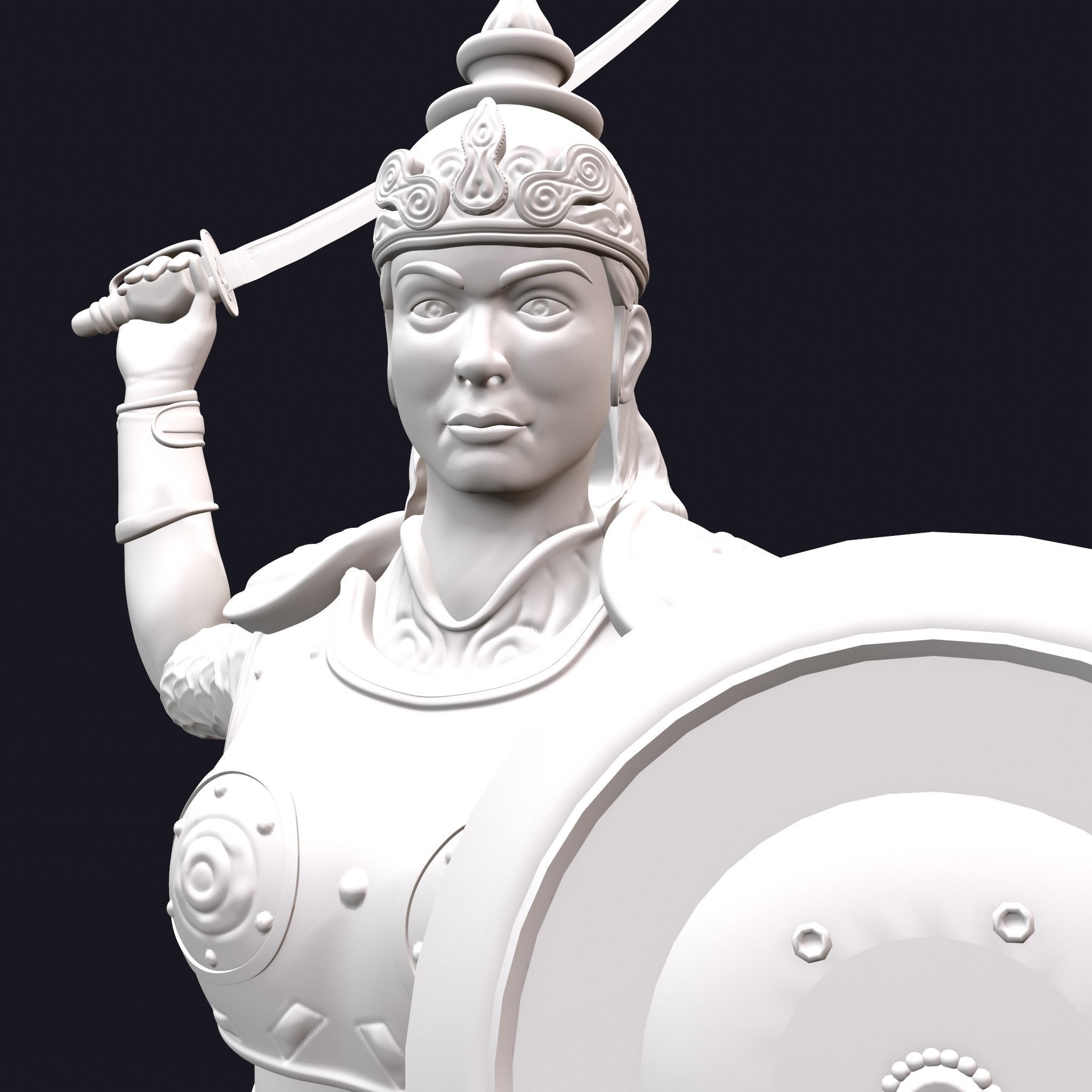 Rani Durgavati Statue 3D Print Sculpture 3D print model_21