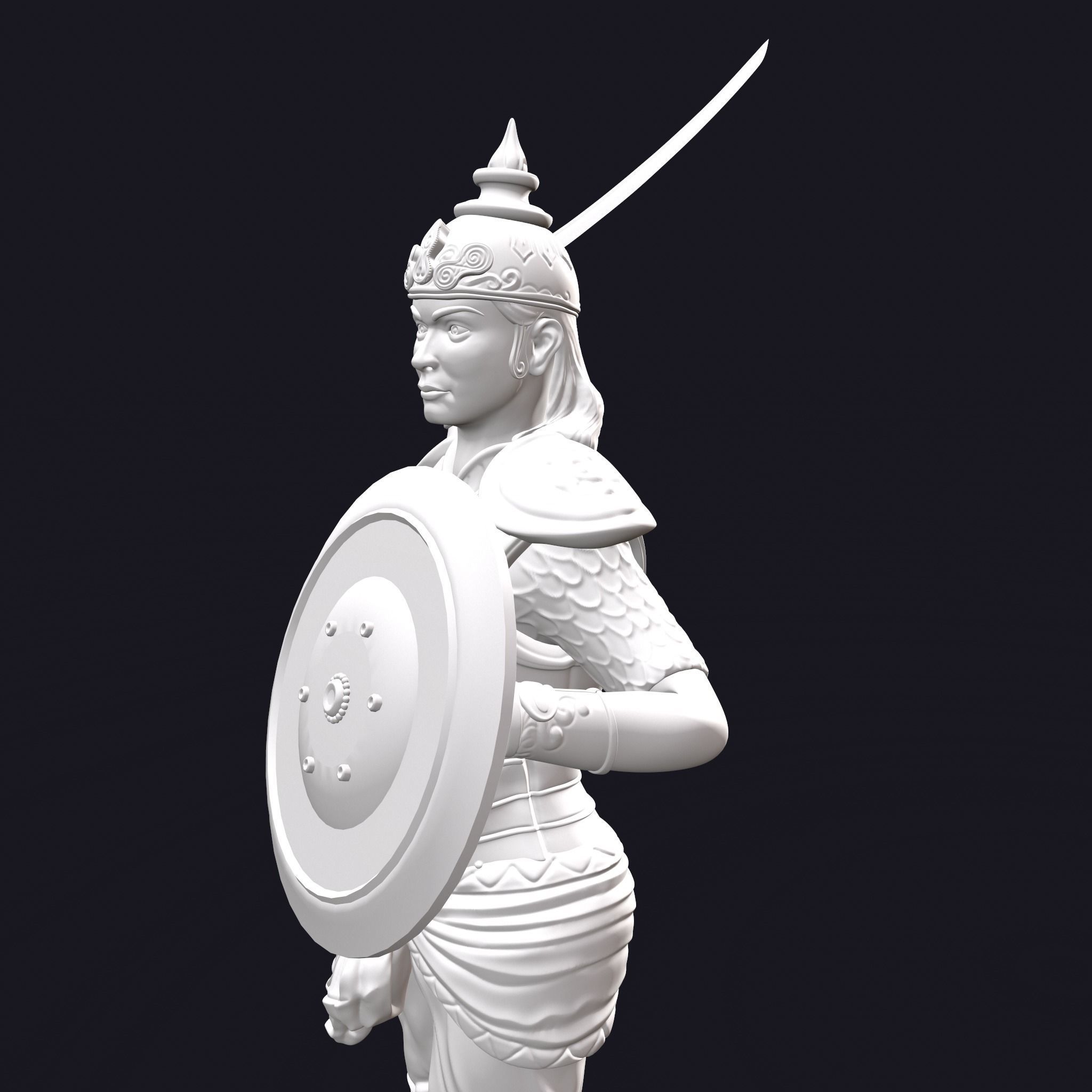 Rani Durgavati Statue 3D Print Sculpture 3D print model_4