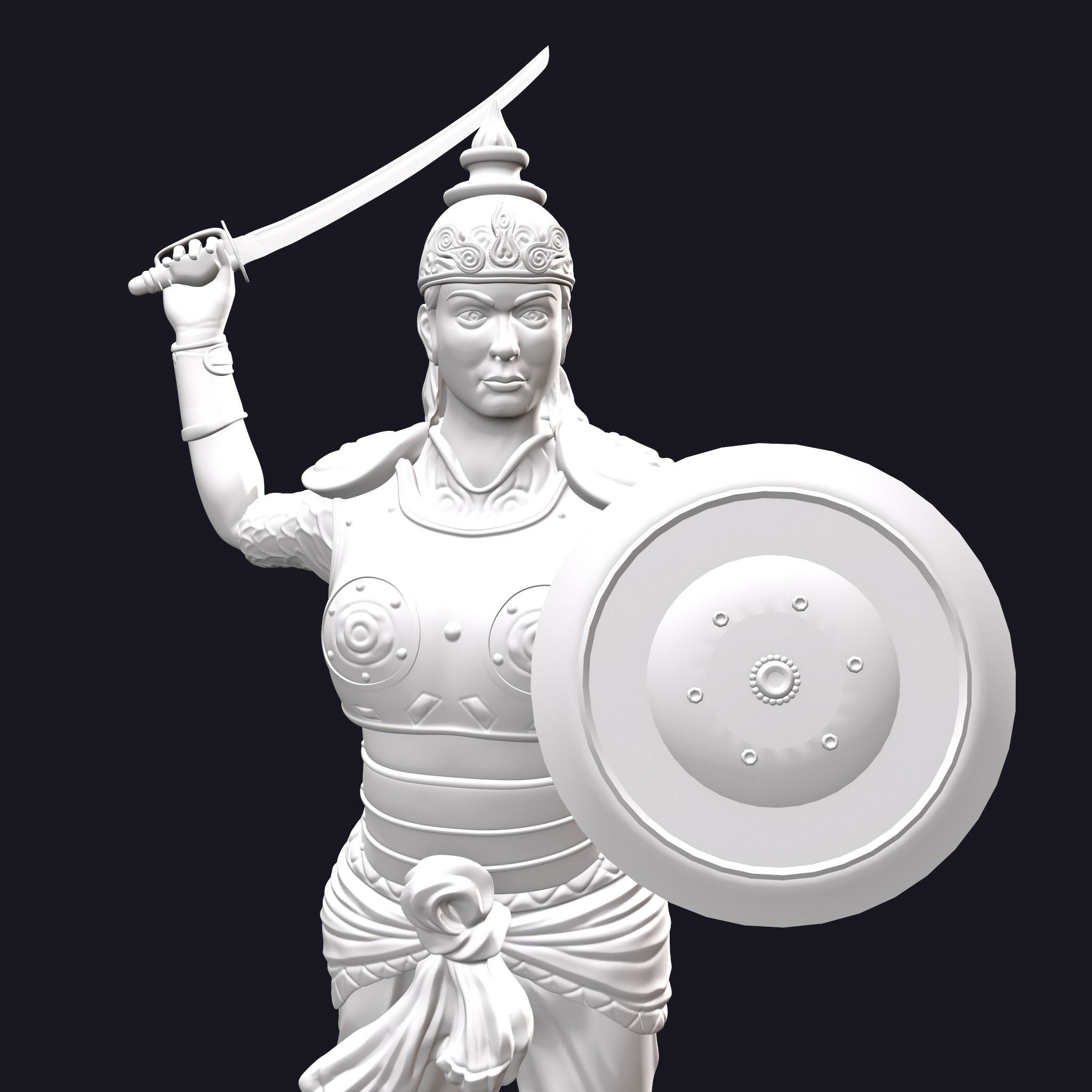 Rani Durgavati Statue 3D Print Sculpture 3D print model_2