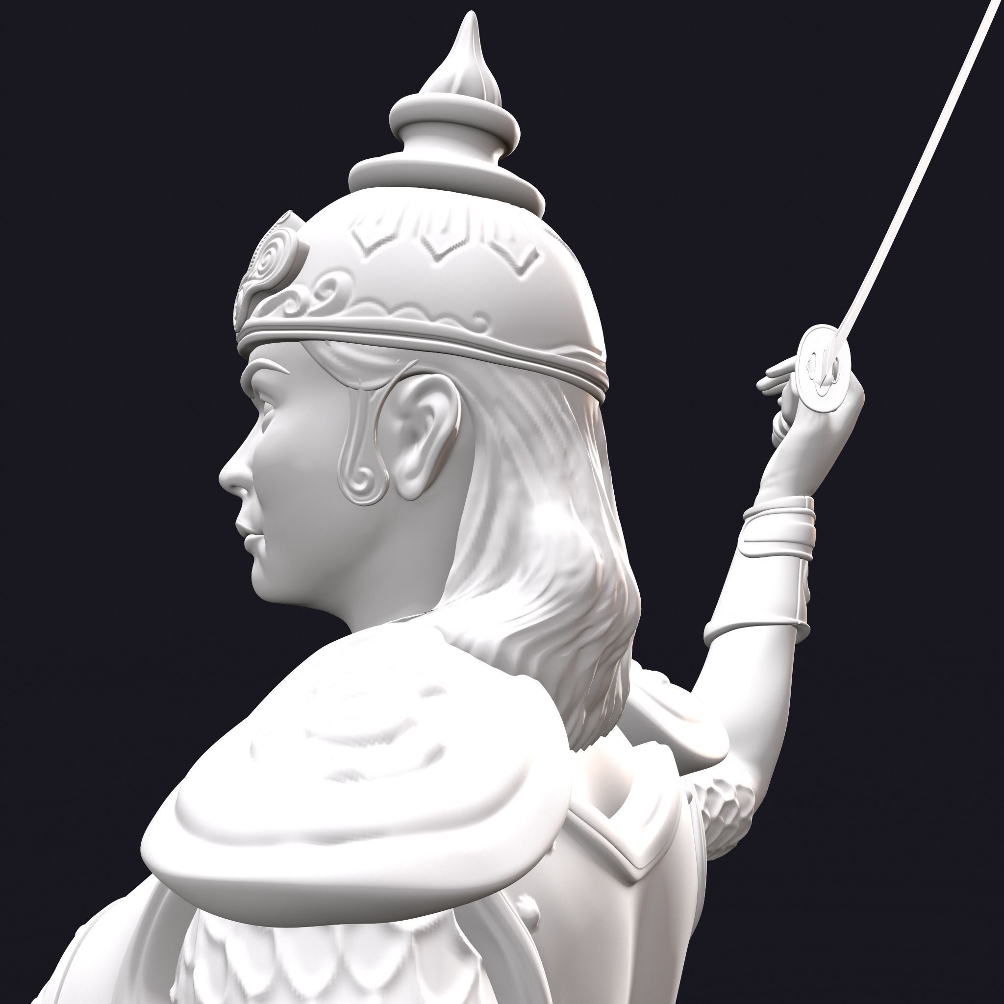 Rani Durgavati Statue 3D Print Sculpture 3D print model_17