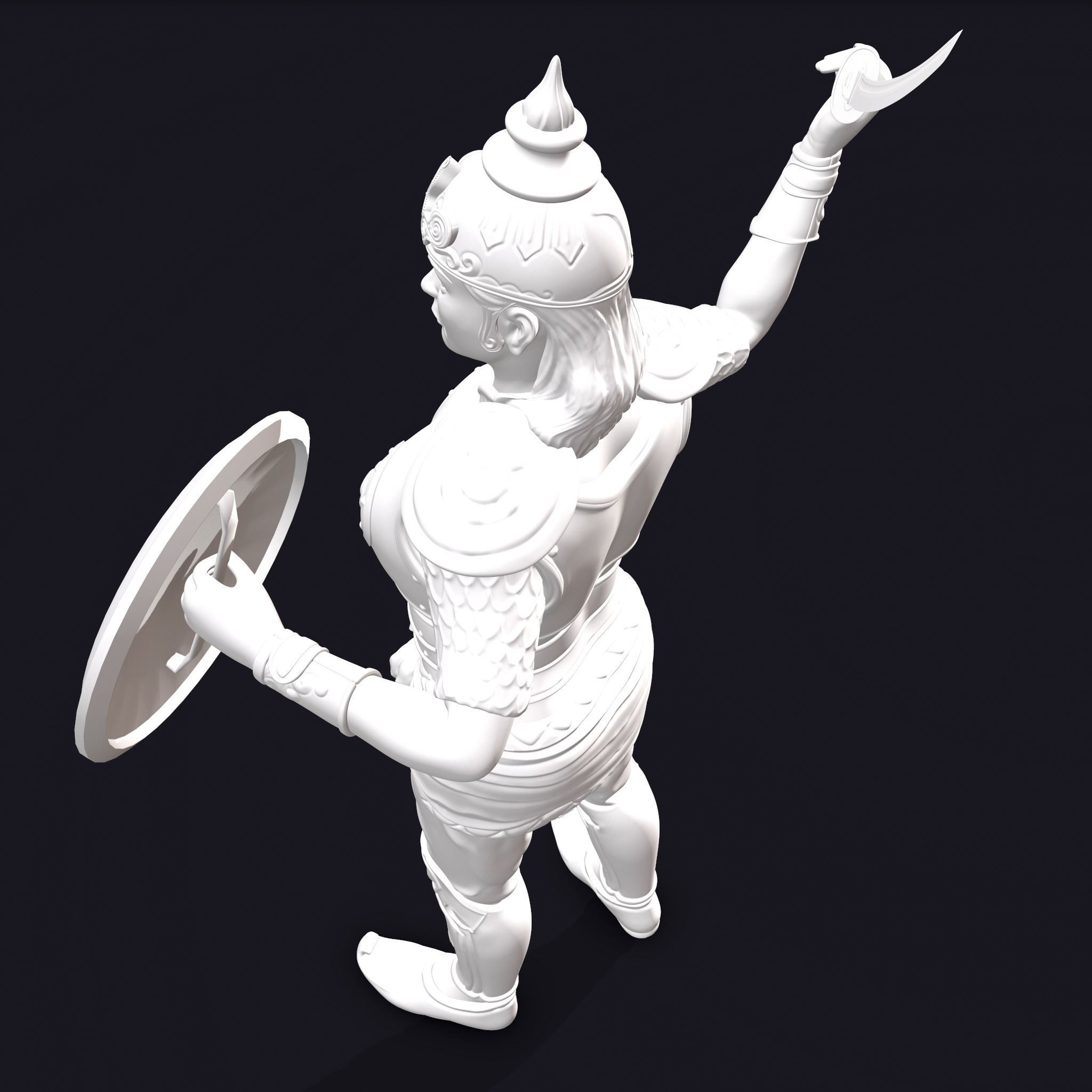 Rani Durgavati Statue 3D Print Sculpture 3D print model_25