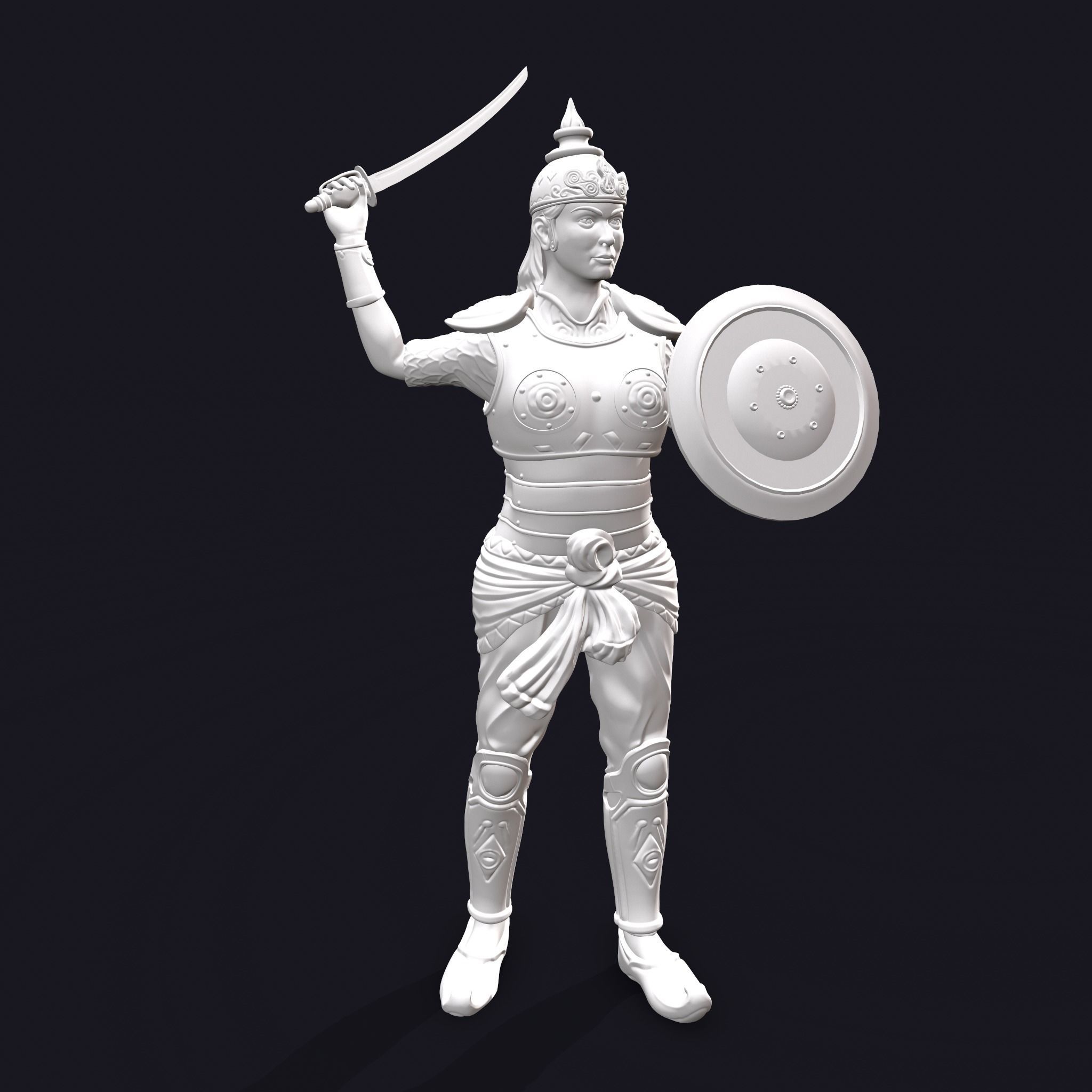 Rani Durgavati Statue 3D Print Sculpture 3D print model_11