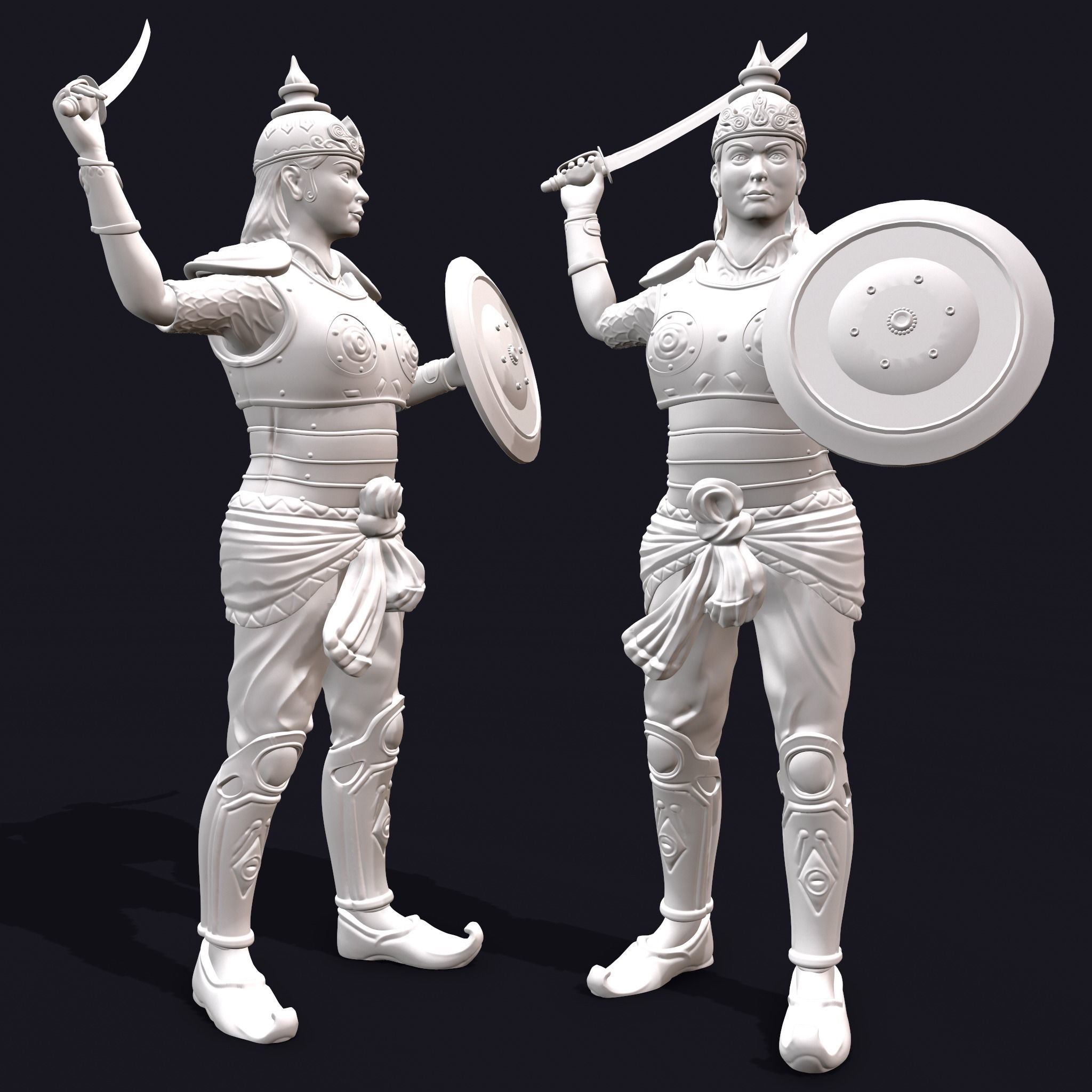 Rani Durgavati Statue 3D Print Sculpture 3D print model_27