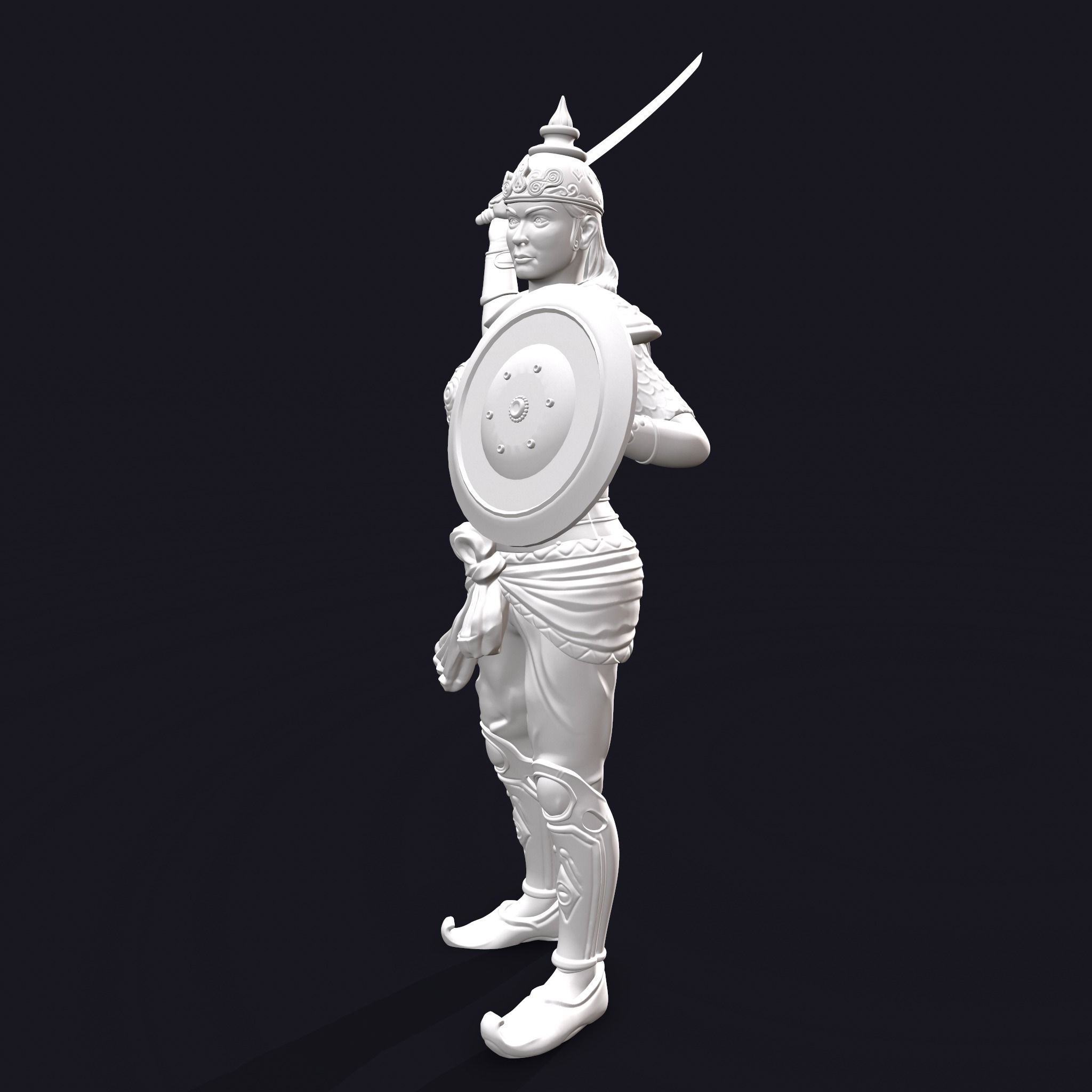 Rani Durgavati Statue 3D Print Sculpture 3D print model_8