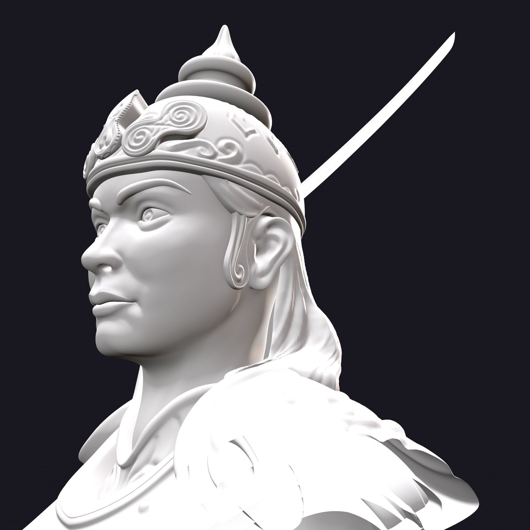Rani Durgavati Statue 3D Print Sculpture 3D print model_14