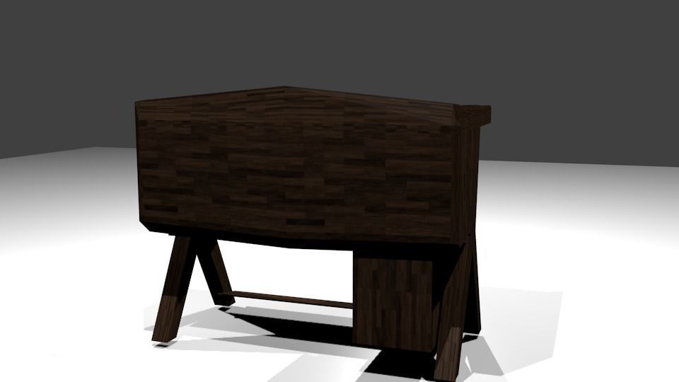 Working Table Low-poly 3D model_1