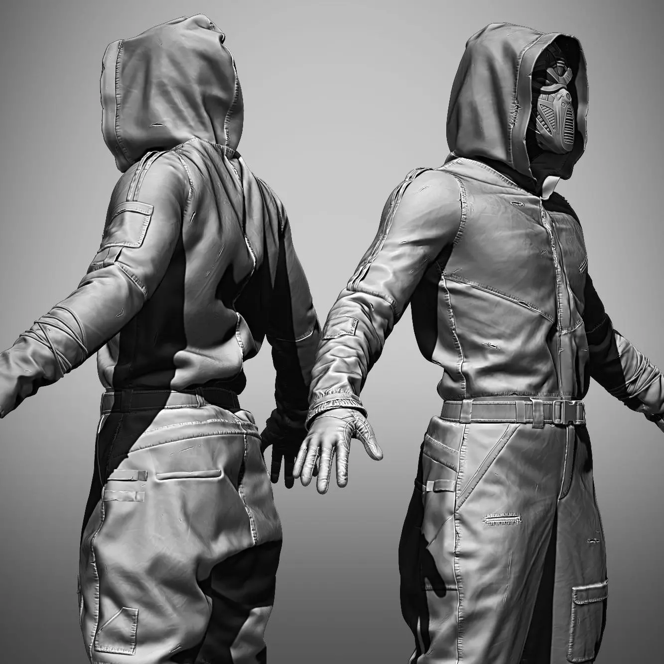 Post Apocalyptic Outfit 3D model_0